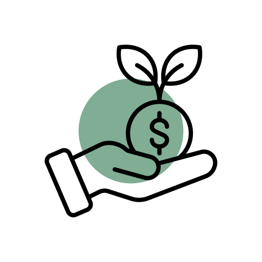 Hand holding coin with dollar sign